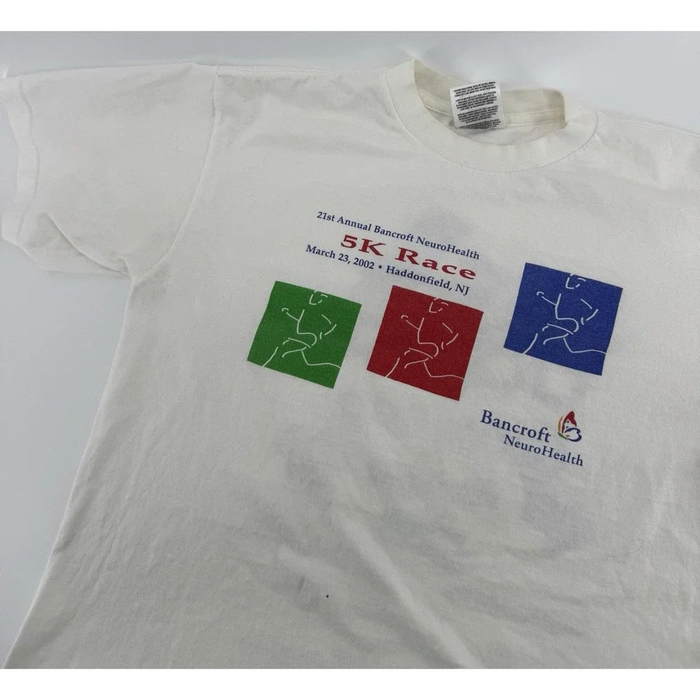Vintage 2002 Adidas 21st Annual Bancroft Neuro Health 5K Race T-Shirt Size M